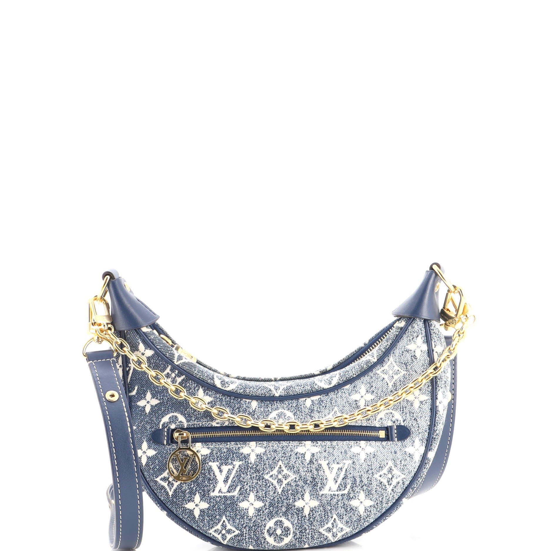 Loop Handbag Monogram Jacquard Denim