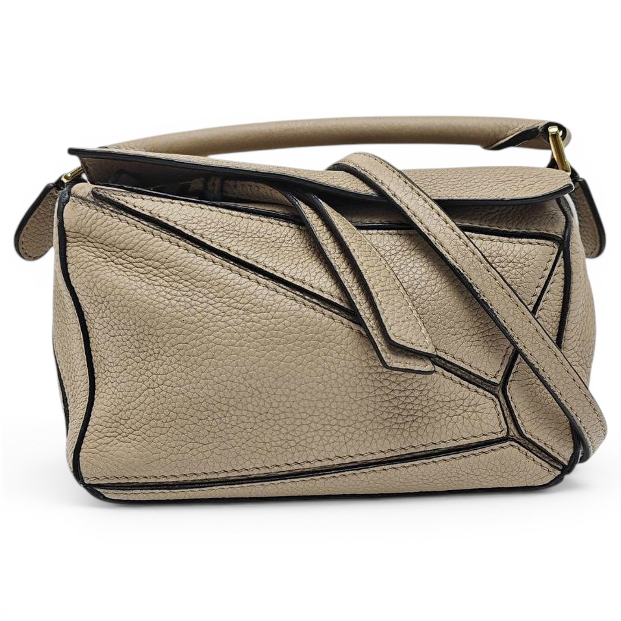 Puzzle leather handbag