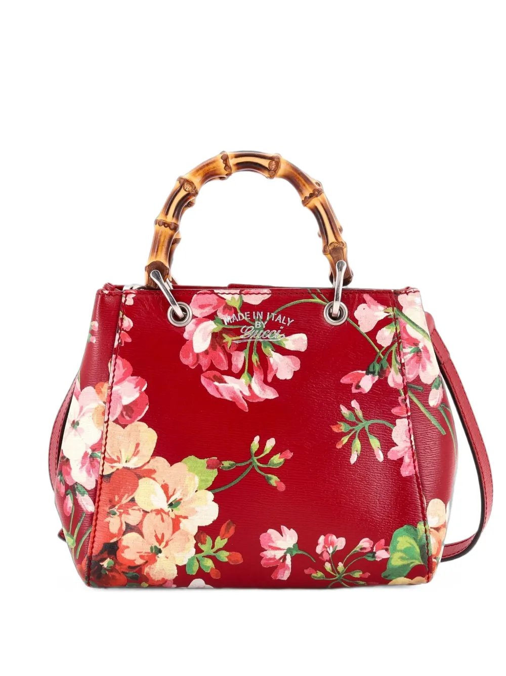 Bamboo Shopper Blooms Print Leather Mini tote bag