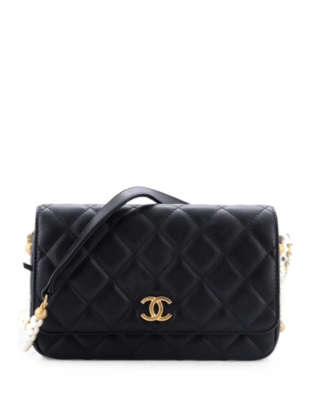 About Pearls Wallet on Chain Quilted Calfskin crossbody bag