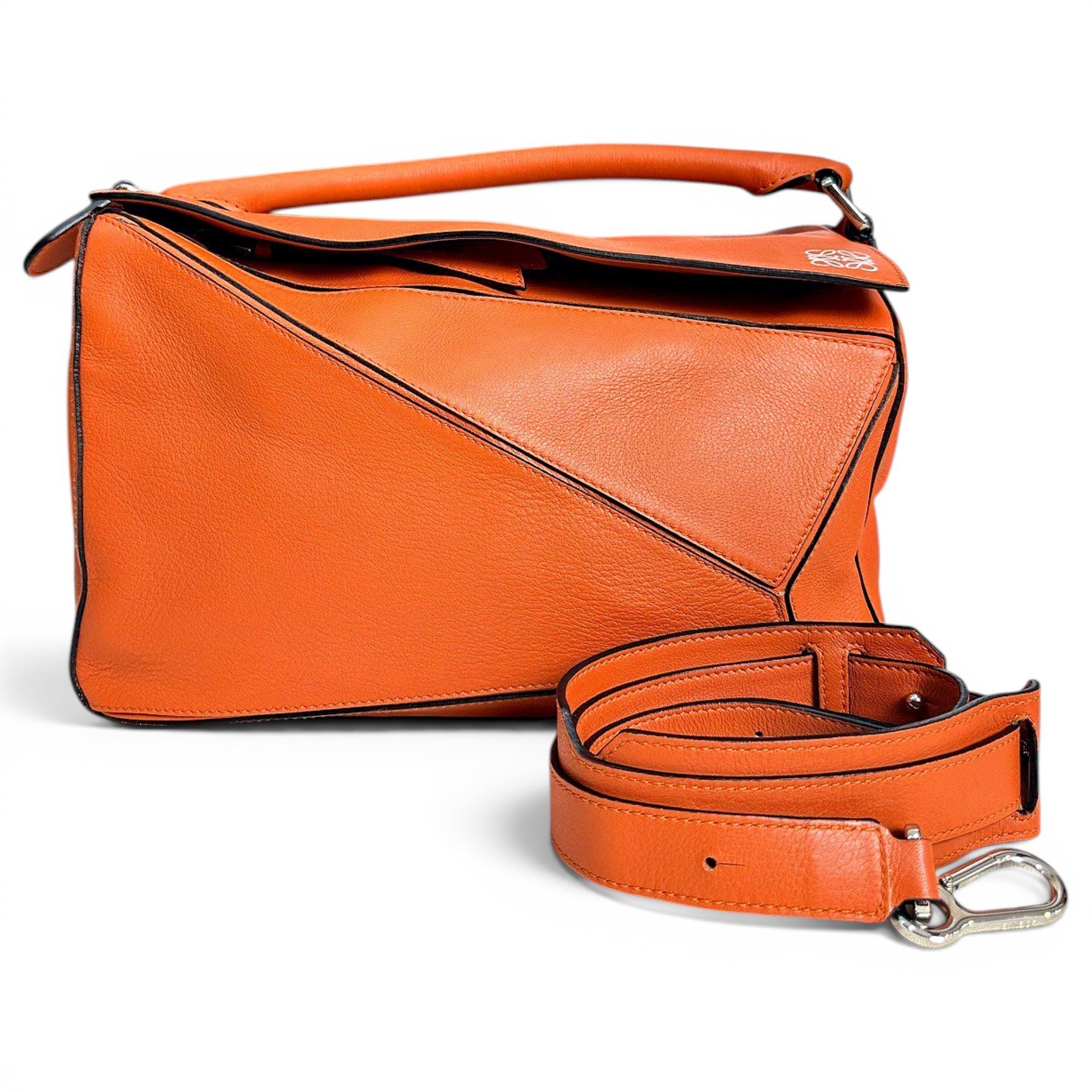 Puzzle leather handbag