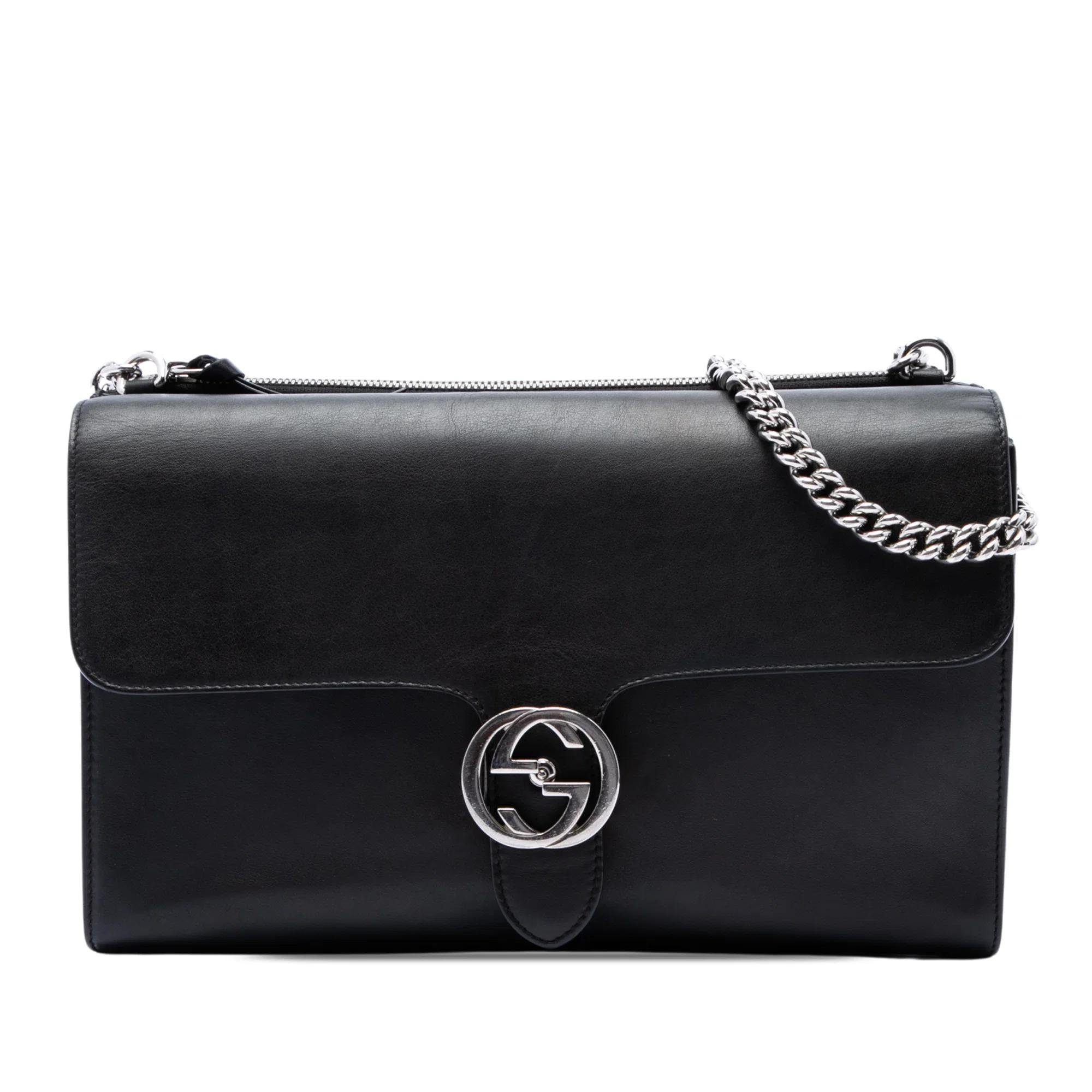 Interlocking leather crossbody bag