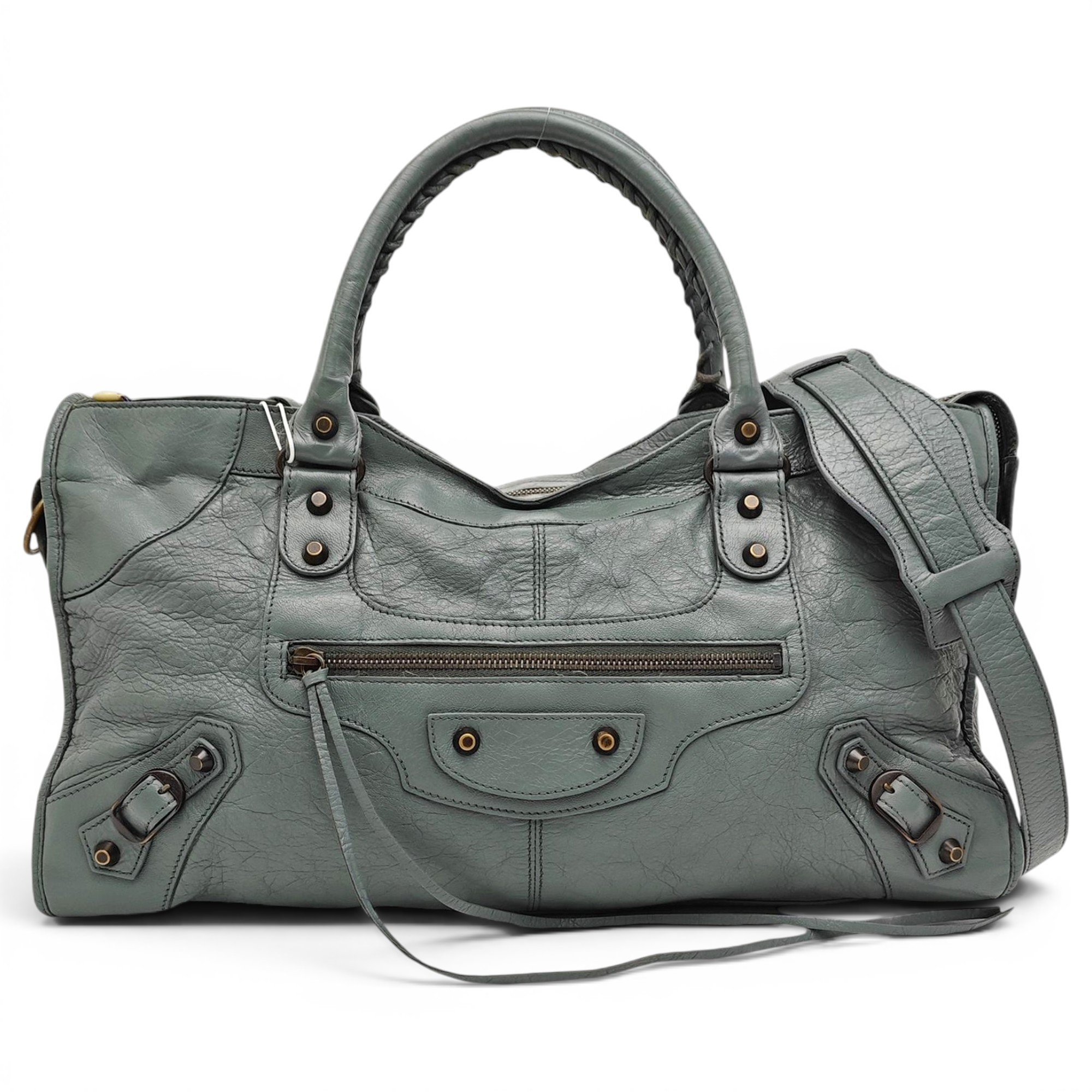 City leather handbag