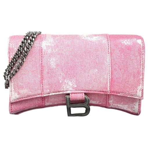 Hourglass leather handbag