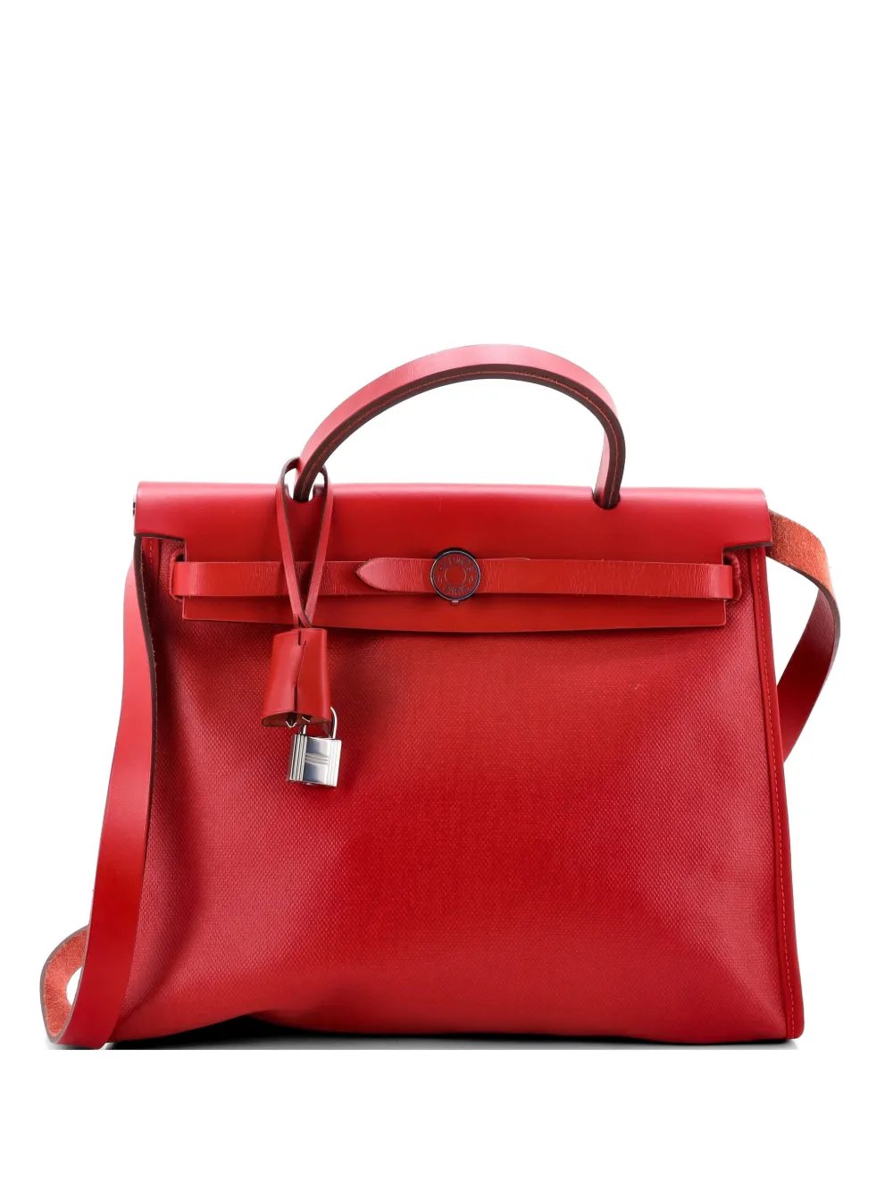 Herbag Zip Berline Vache Canvas and Leather 31 shoulder bag
