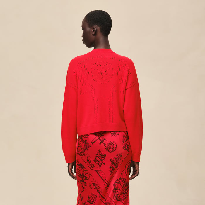 Rouge Amazone Cashmere Long-sleeve Cardigan