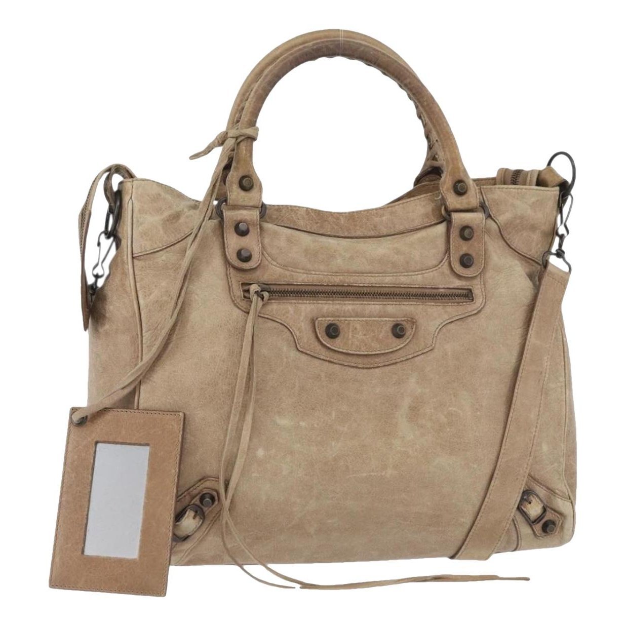 City leather handbag