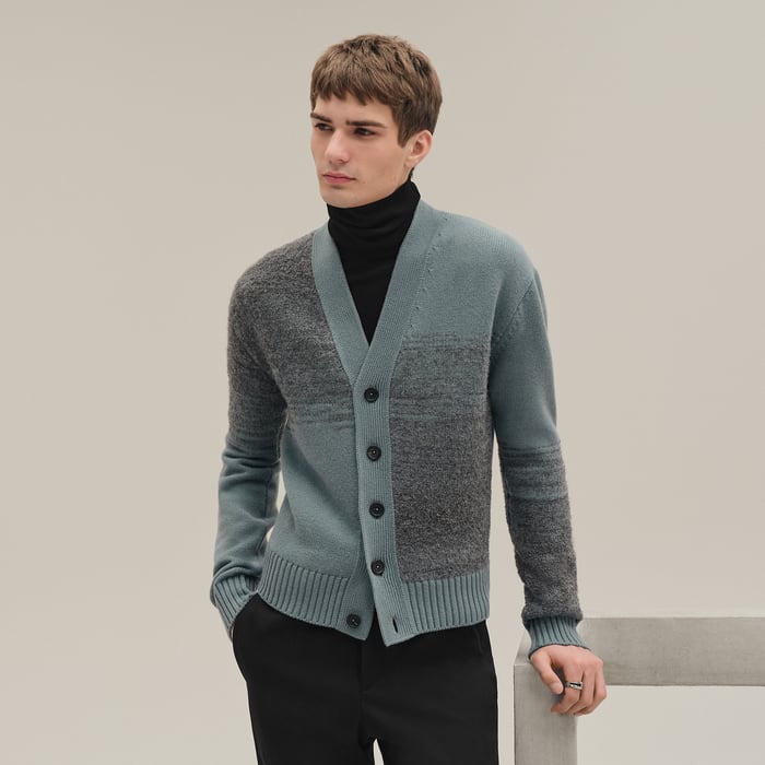 Eucalyptus "Bouclette Ombree" Buttoned Cardigan