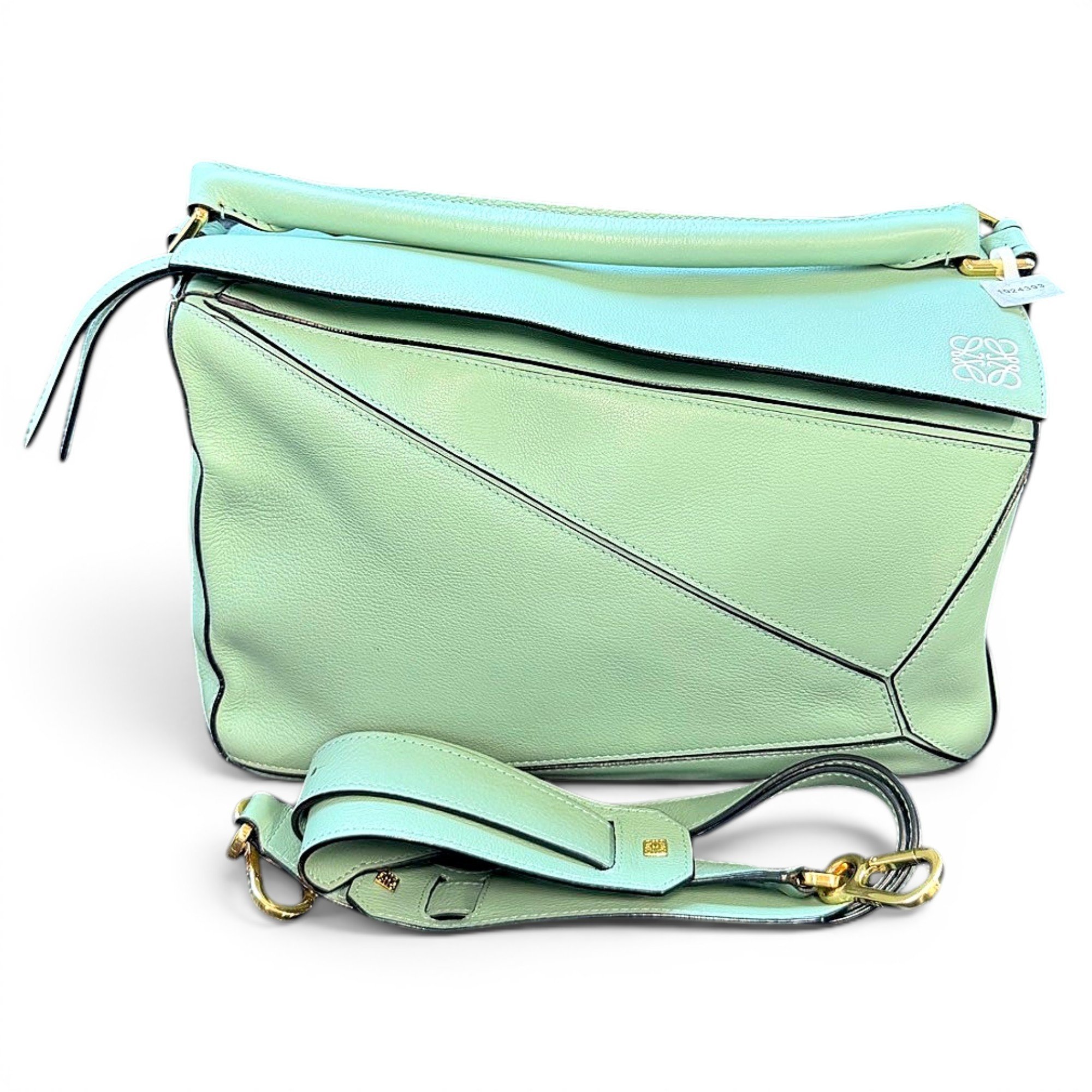 Puzzle leather handbag