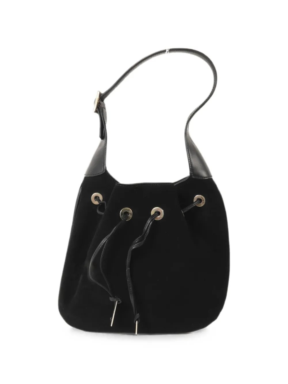 eyelet drawstring handbag