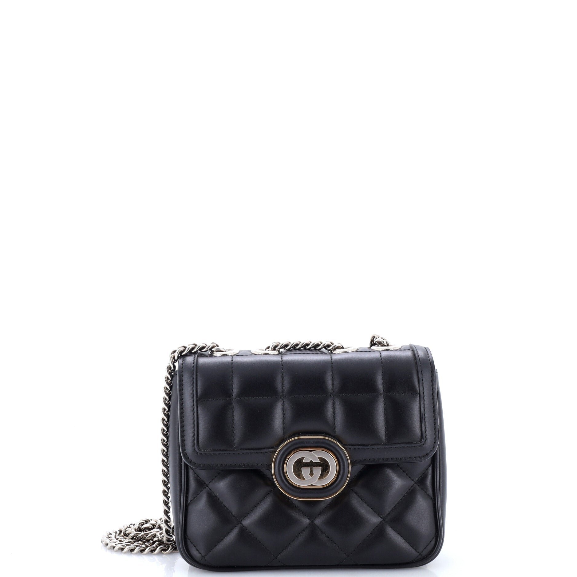 Deco Chain Flap Bag Mixed Matelasse Leather Mini