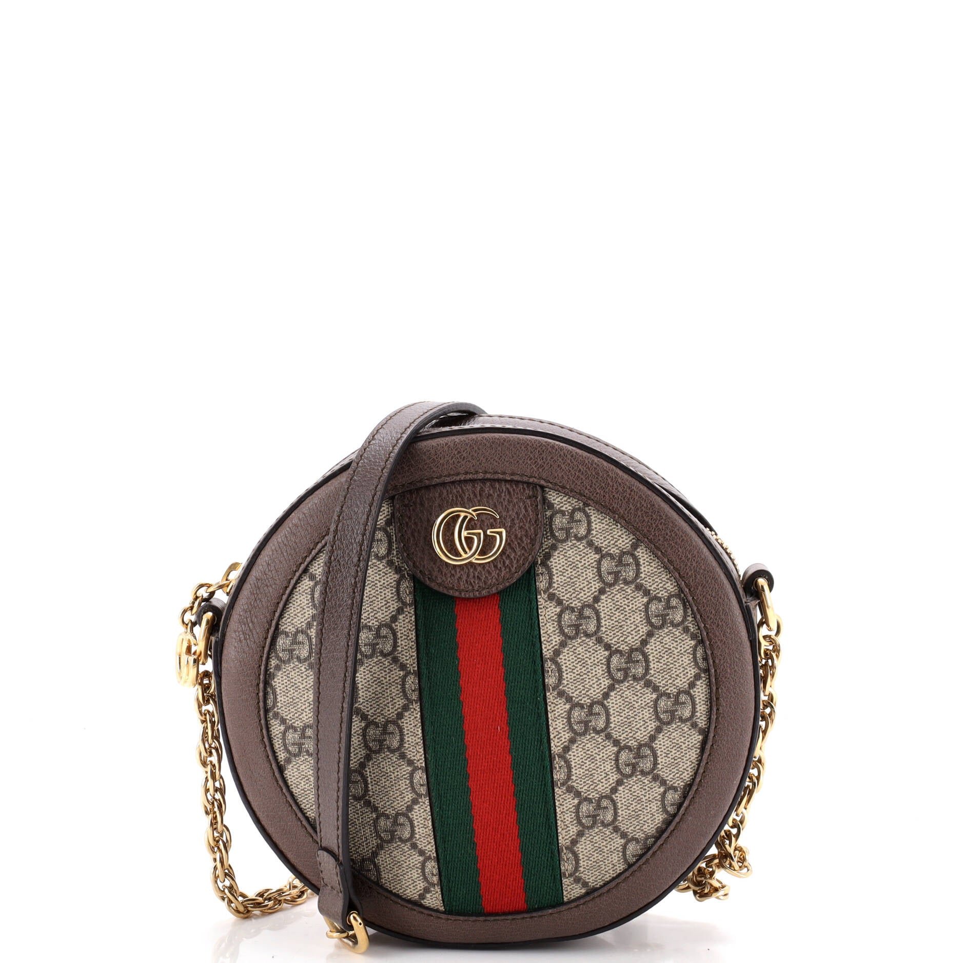 Ophidia Round Shoulder Bag GG Coated Canvas Mini