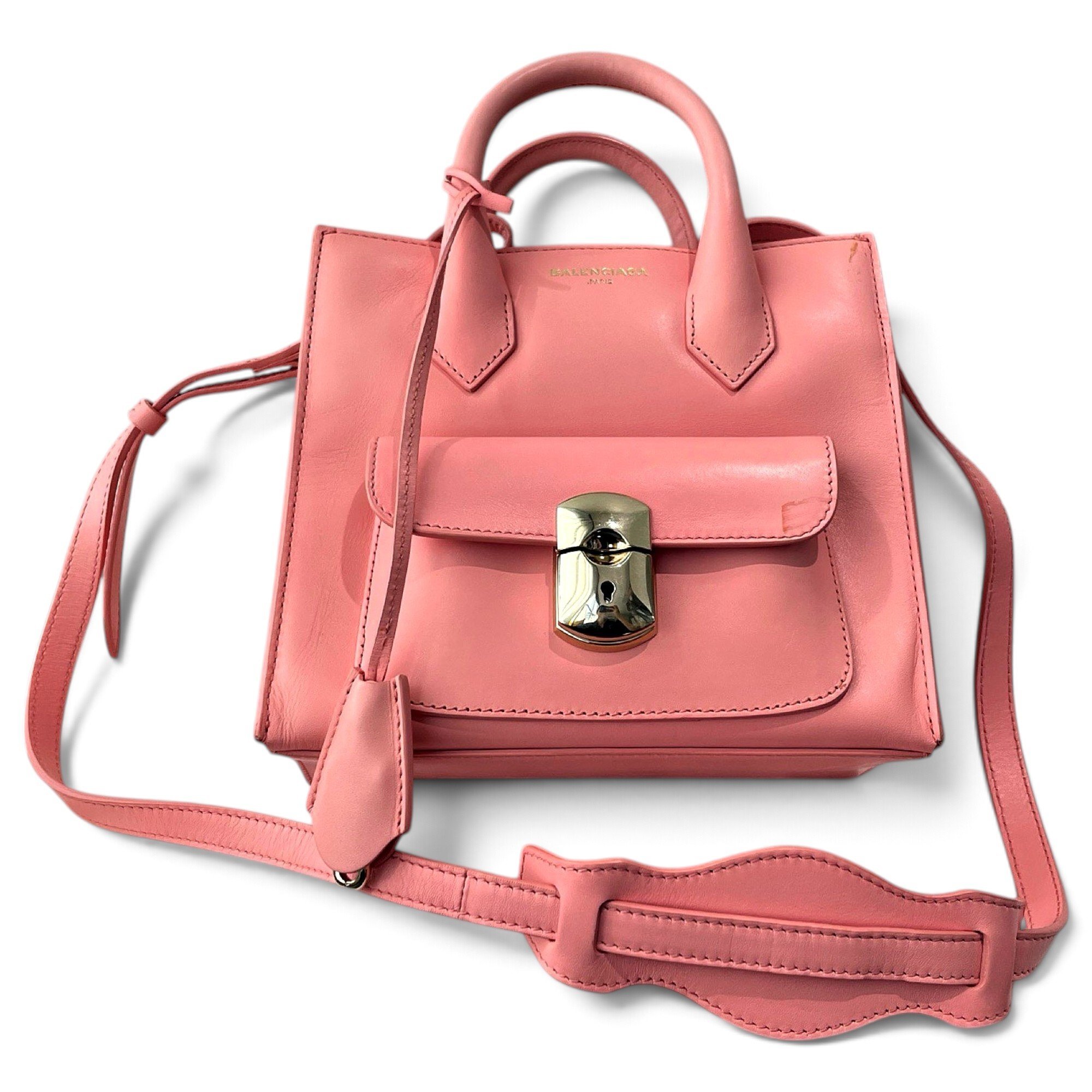 Padlock leather handbag