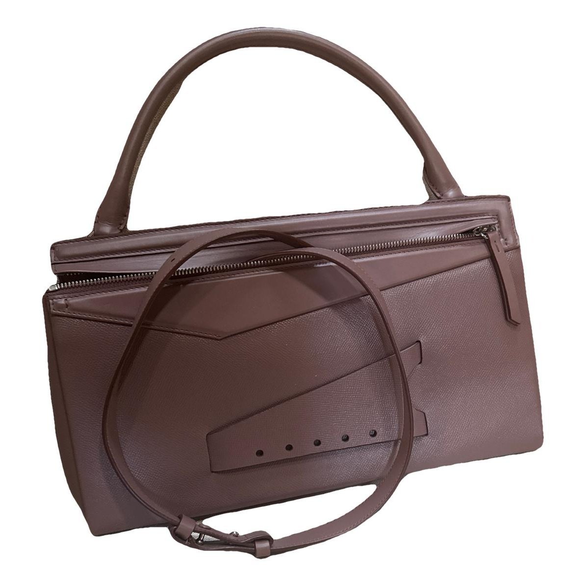 Snatched leather handbag
