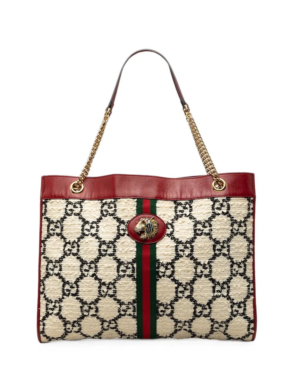 2016-2026 Large GG Tweed Web Rajah tote bag