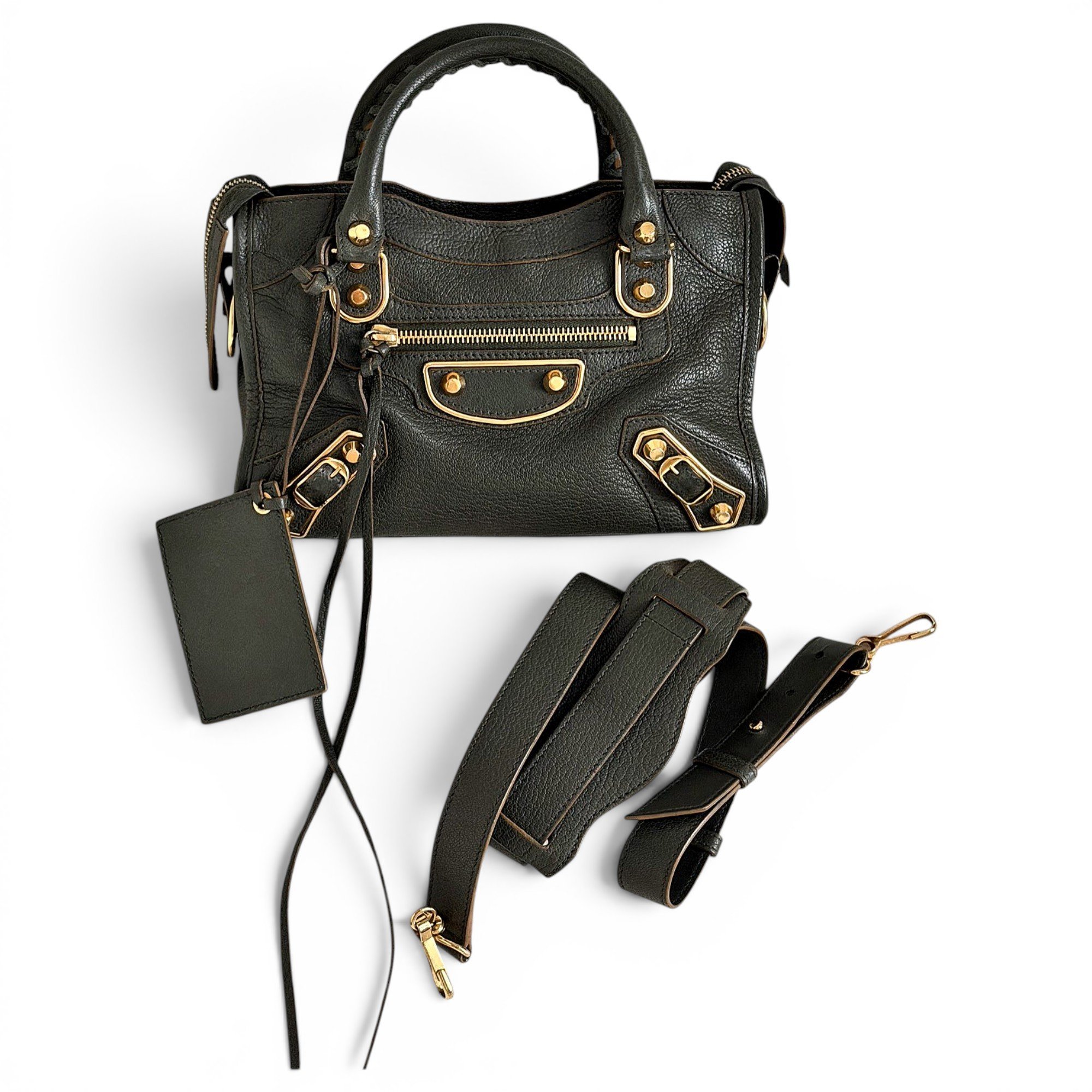 City leather handbag