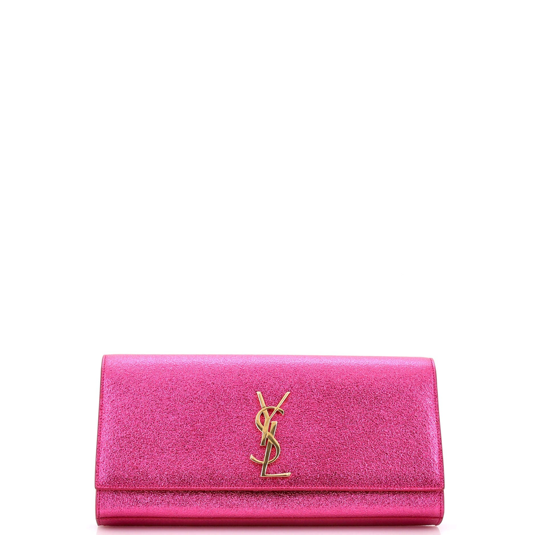 Classic Monogram Clutch Metallic Calfskin Long