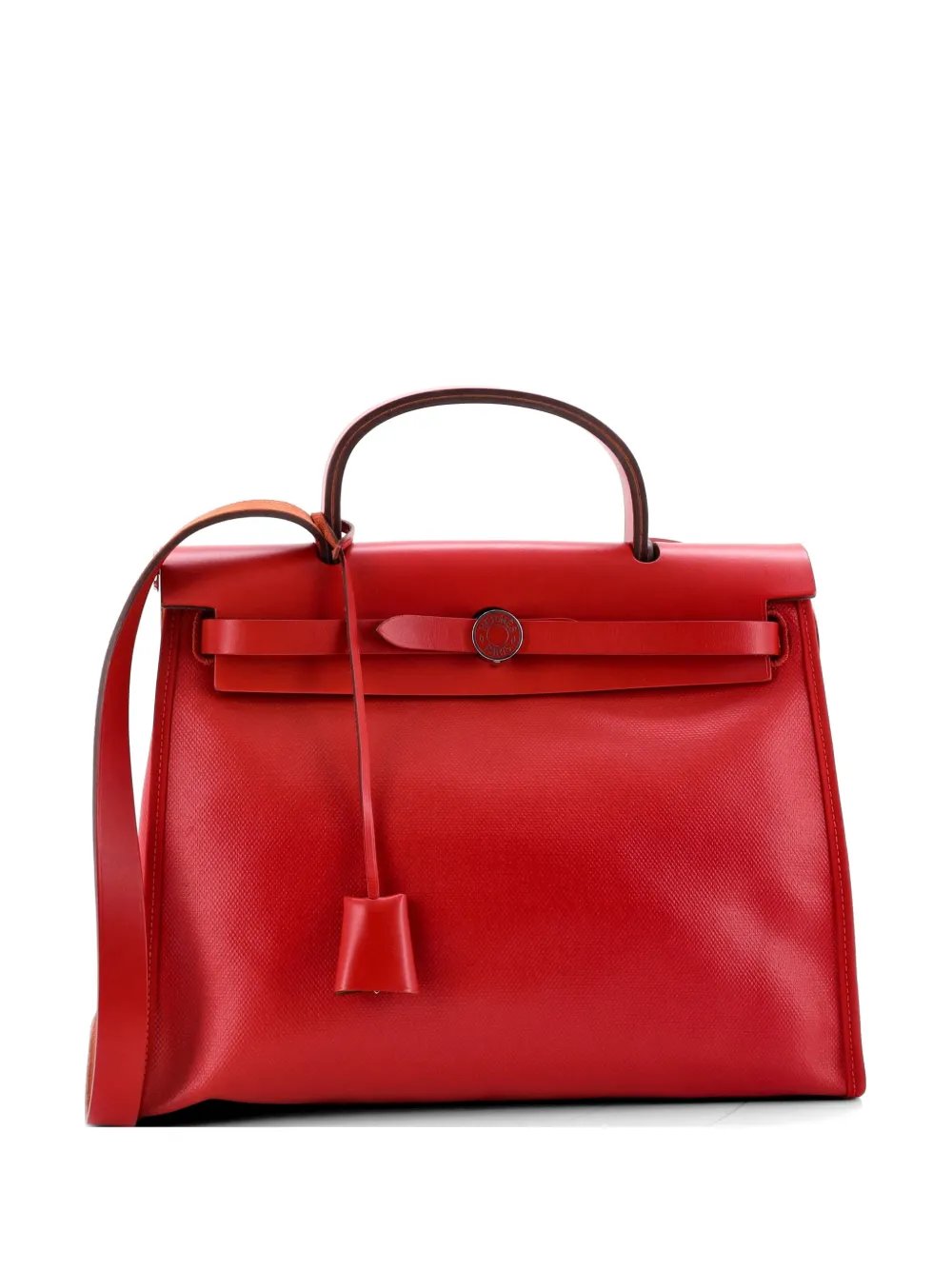 Herbag Zip Berline Vache Canvas and Leather 31 shoulder bag