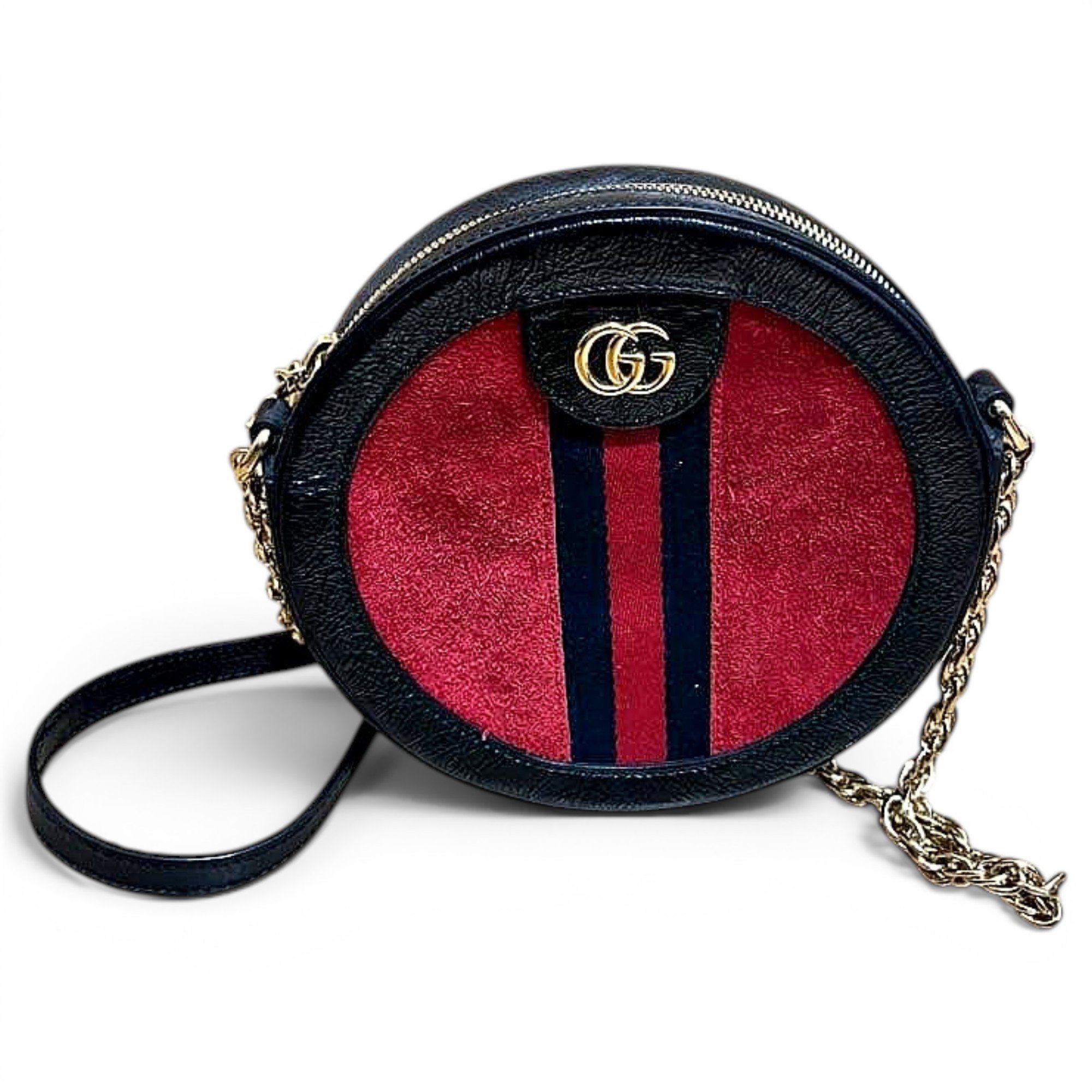 Ophidia Round leather crossbody bag