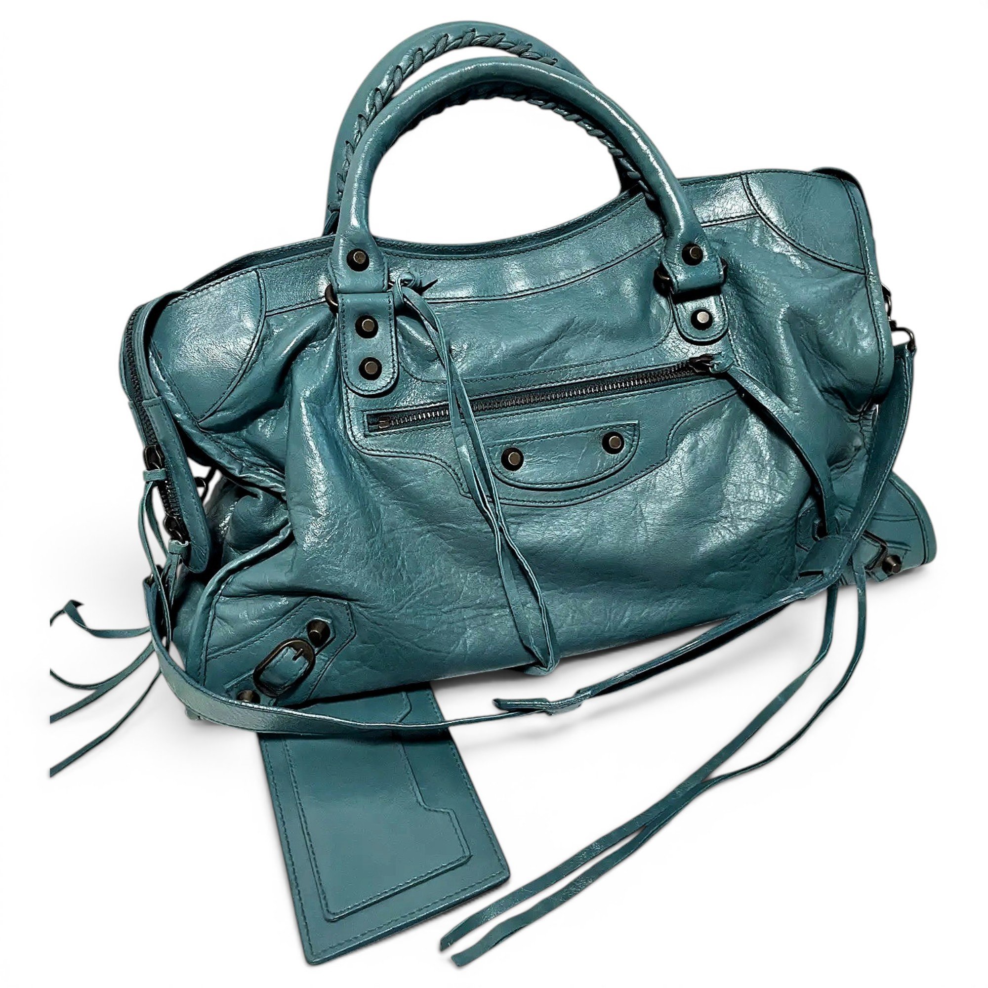 City leather handbag