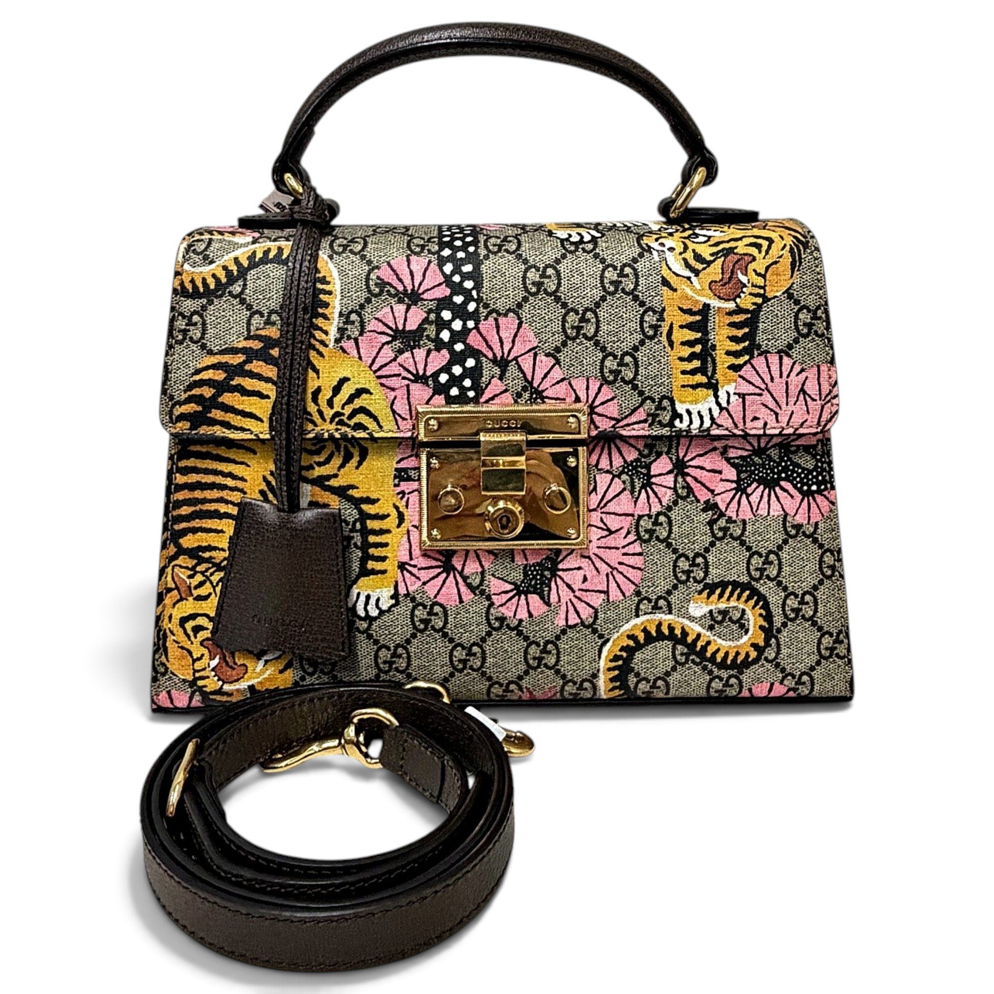 Padlock leather handbag