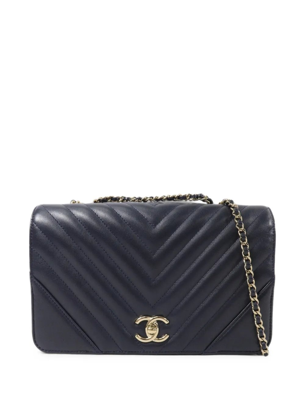 CC chevron-pattern shoulder bag