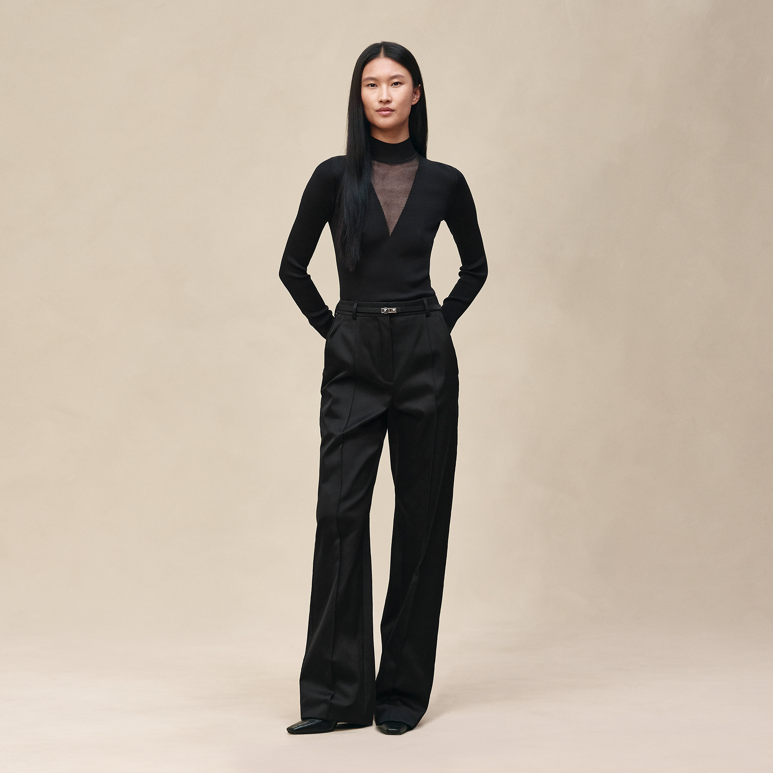 High-waisted wide pants