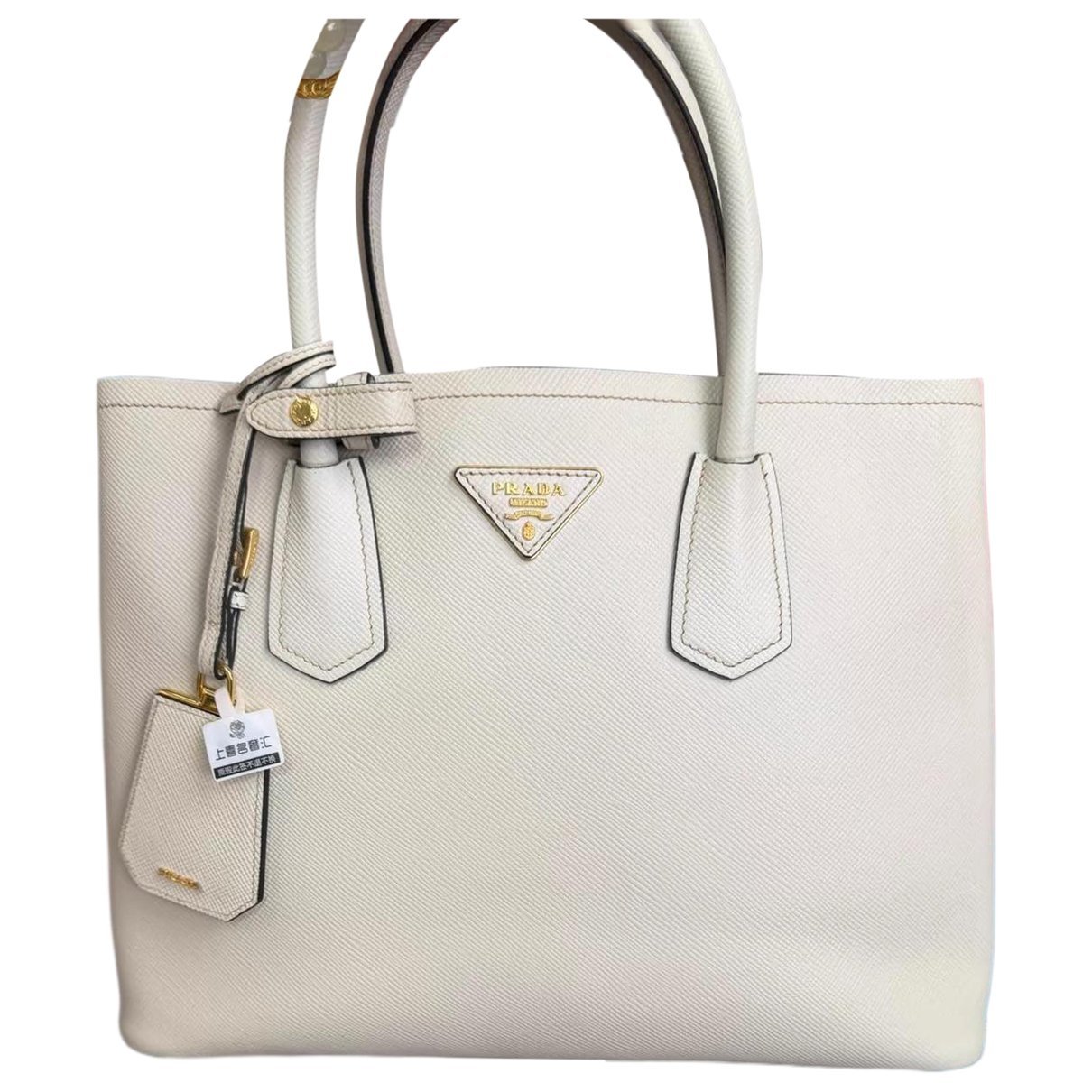 Double leather handbag