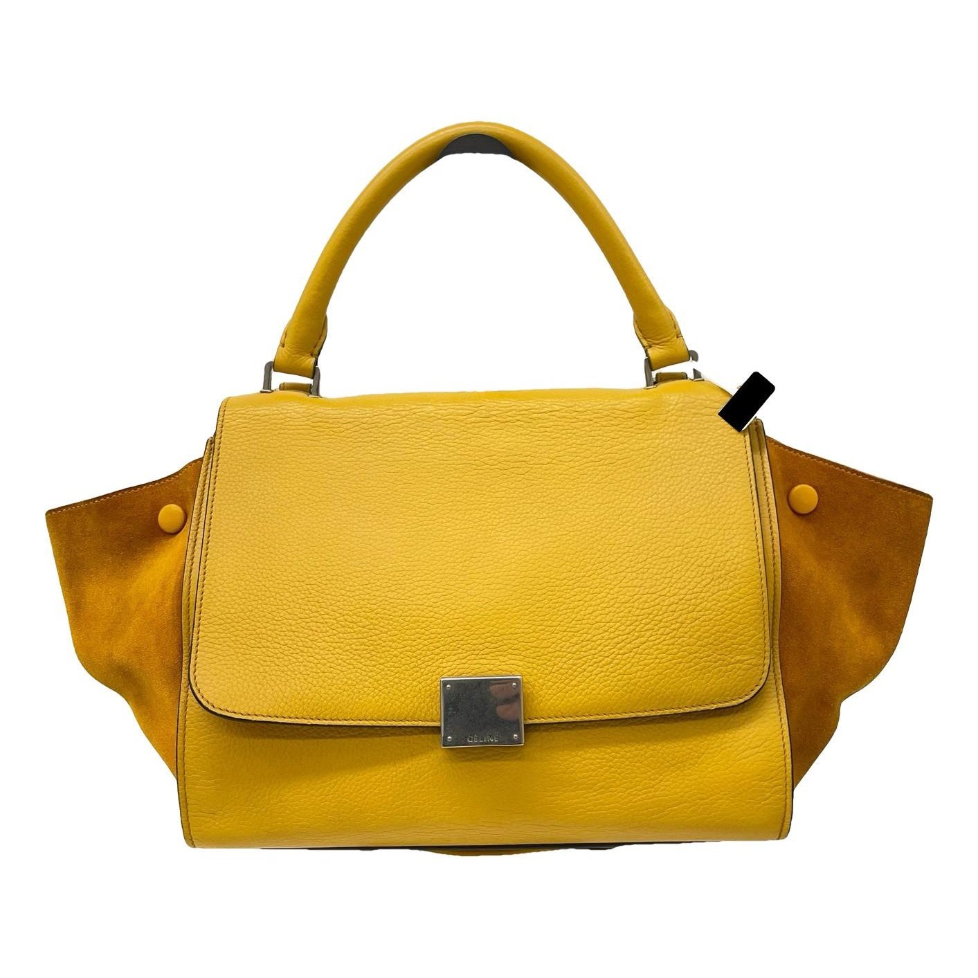 Trapèze leather handbag