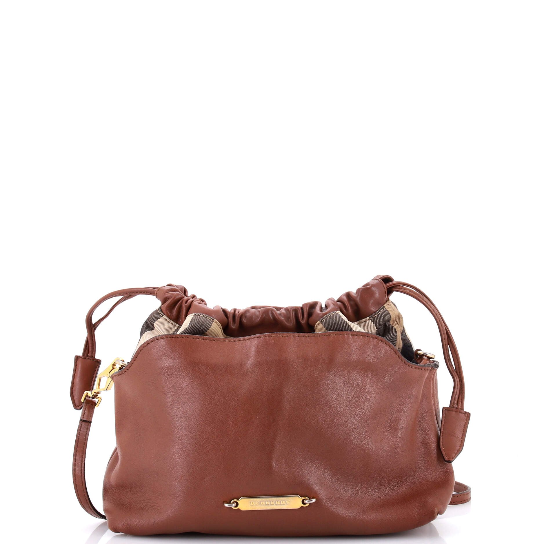 Little Crush Crossbody Bag Leather and House Check Canvas