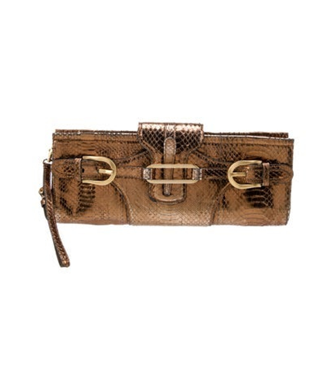 Jimmy Choo Choo Embossed Leather Clutch