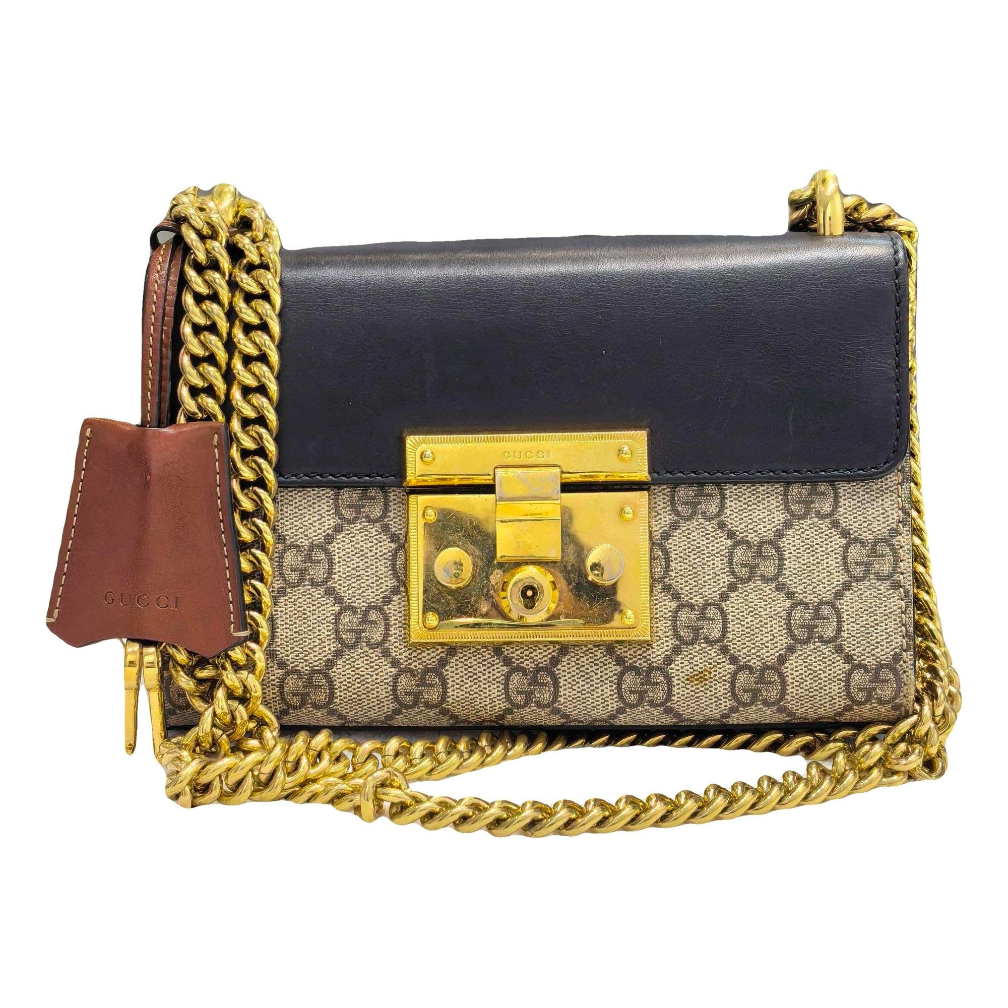 Padlock leather handbag