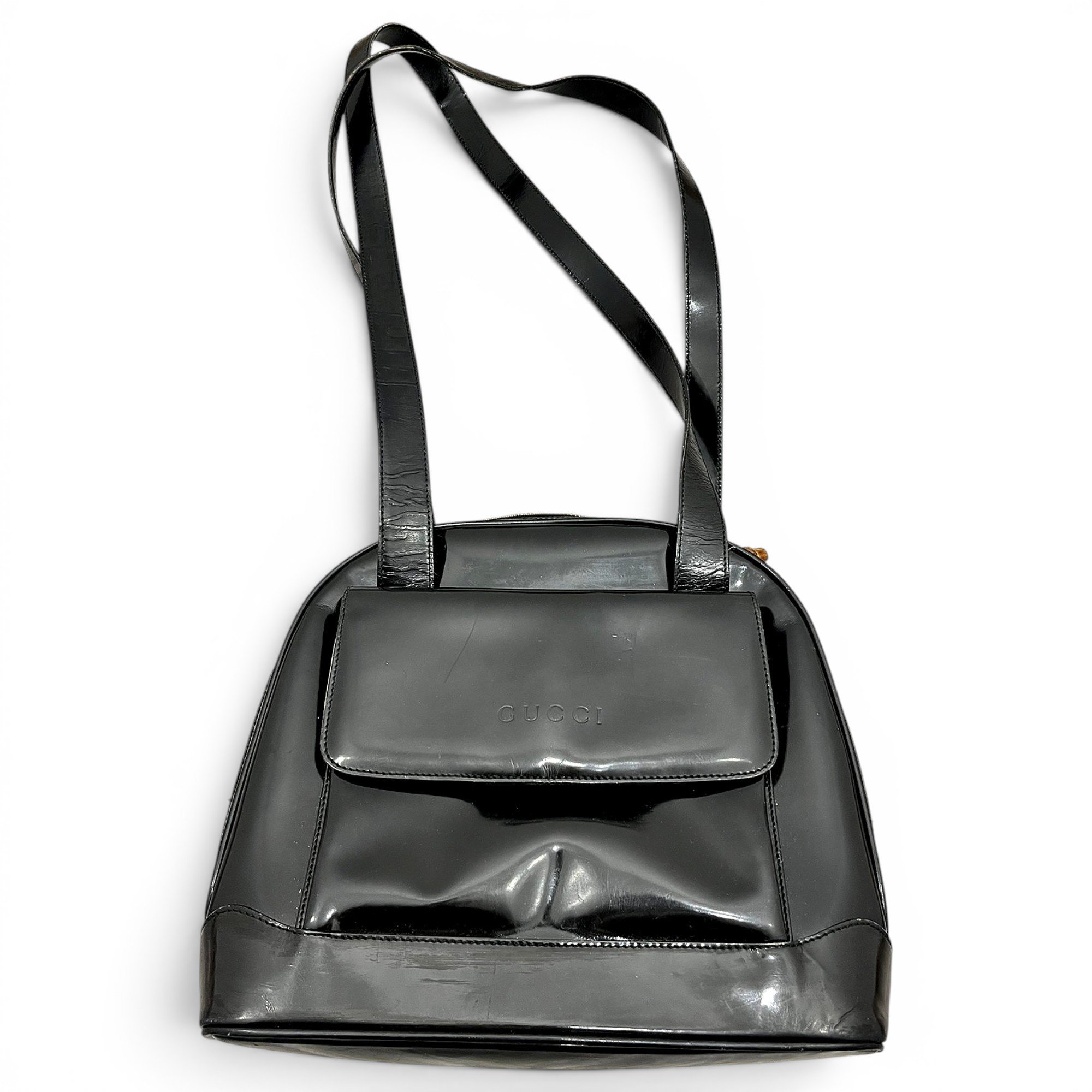 Patent leather handbag