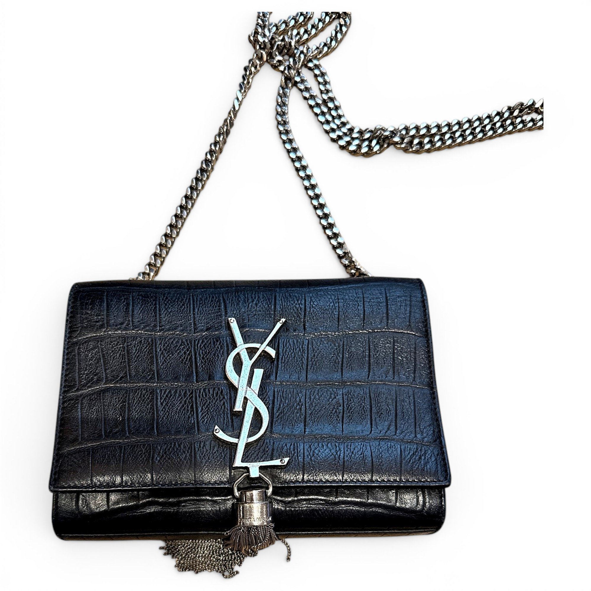 Leather clutch bag