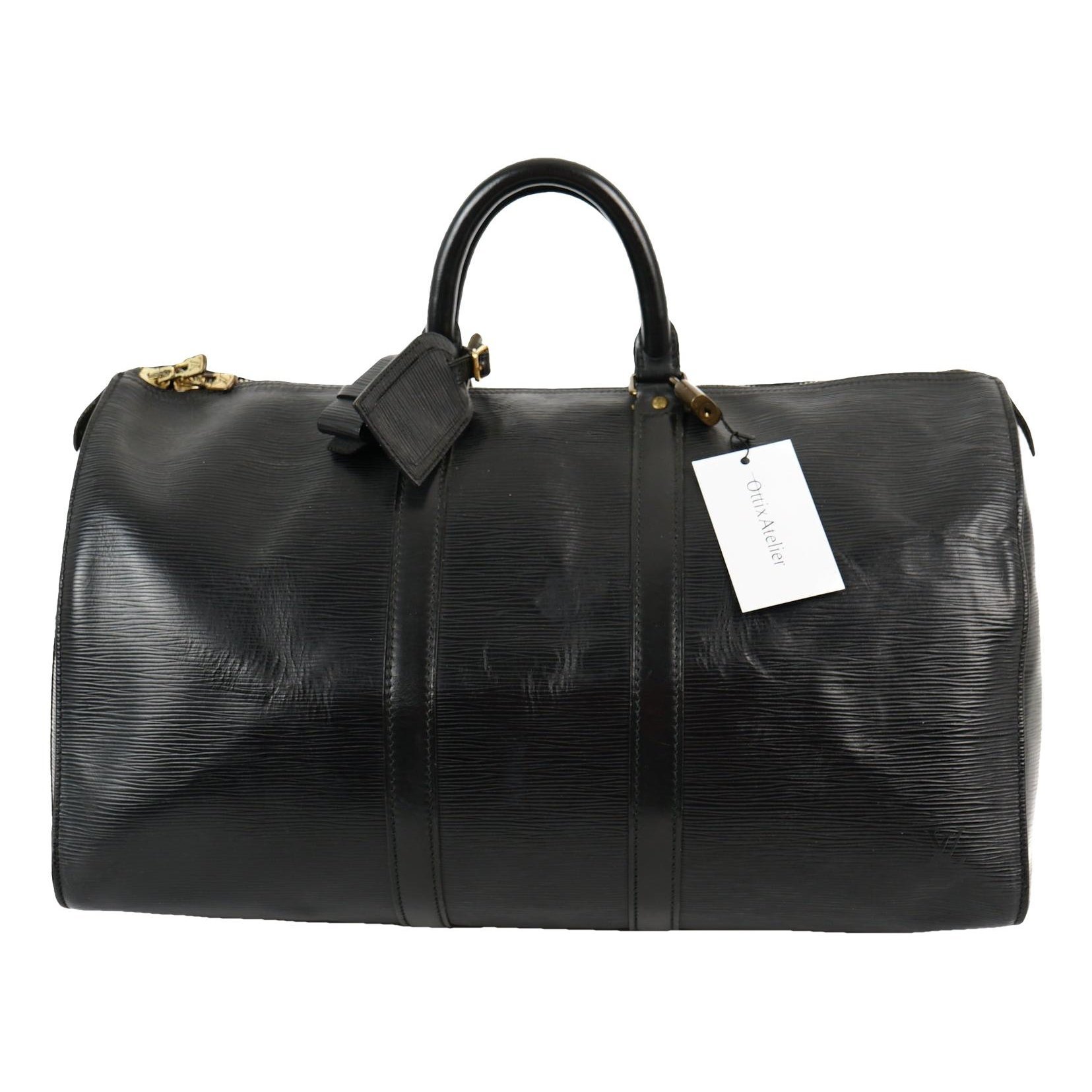 Keepall leather travel bag