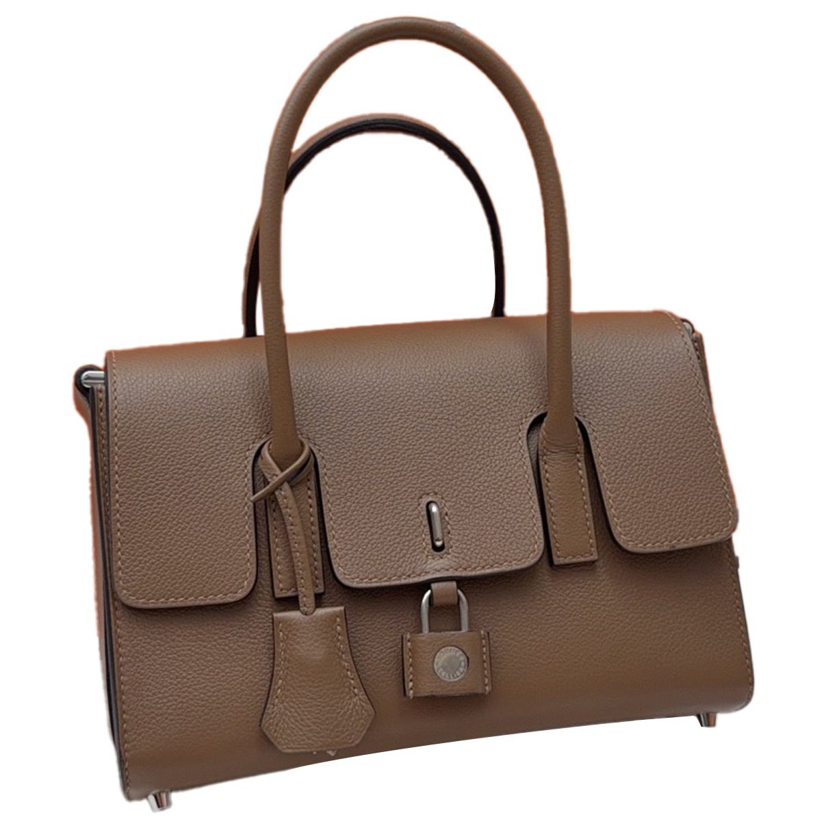 Drag leather handbag