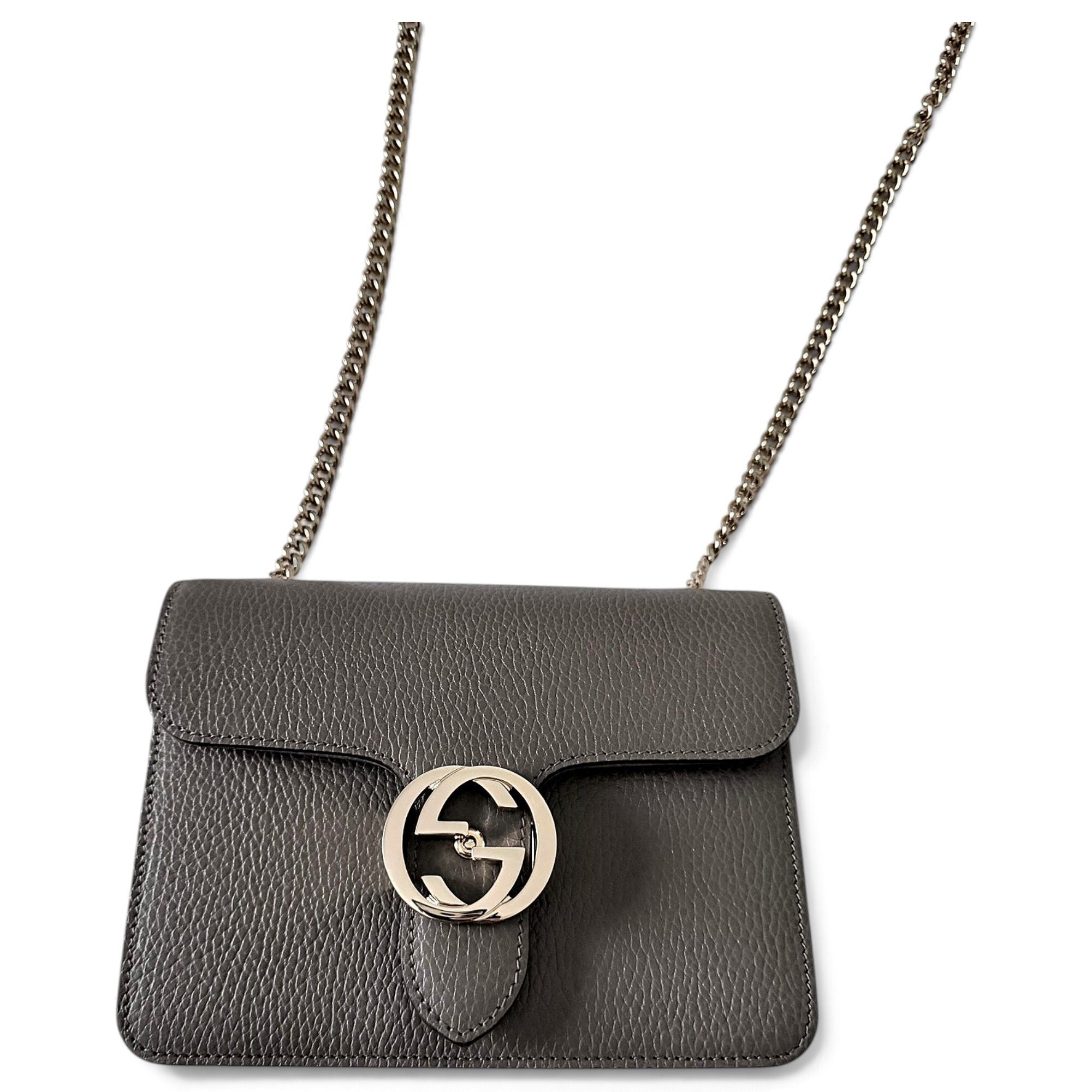 Interlocking leather crossbody bag
