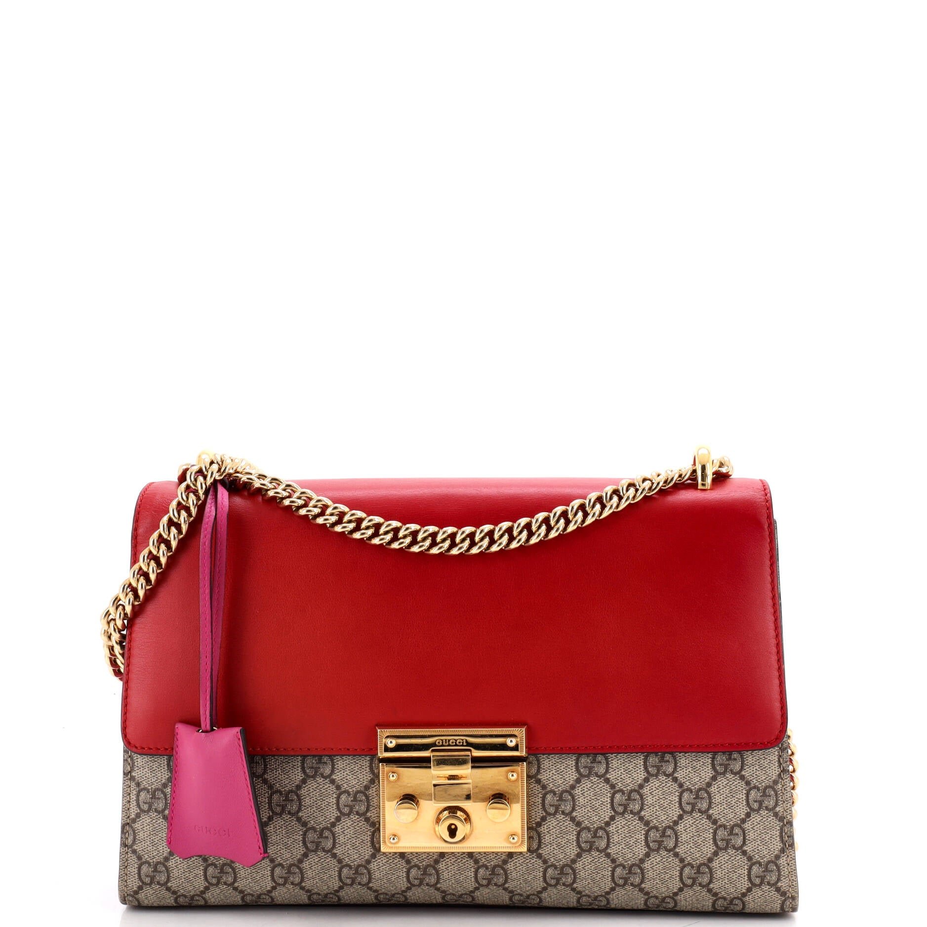 Padlock Shoulder Bag GG Coated Canvas and Leather Medium