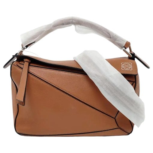 Puzzle leather handbag