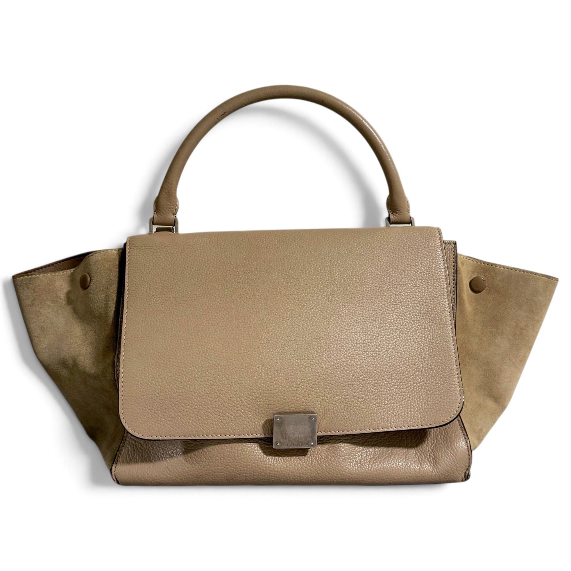 Trapèze leather handbag