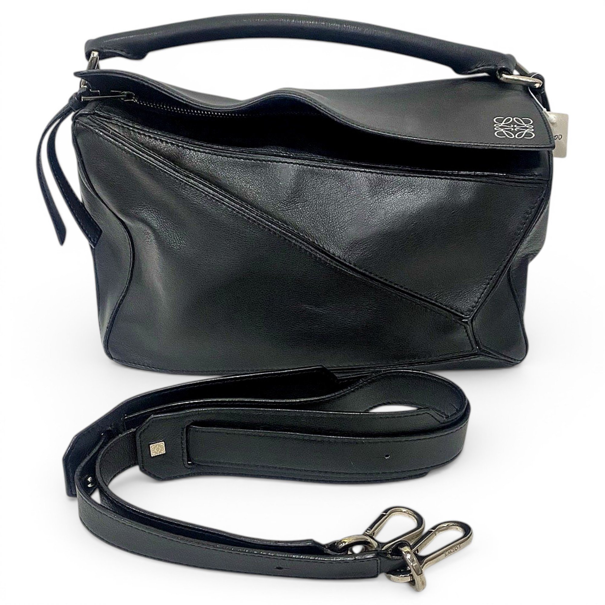 Puzzle leather handbag