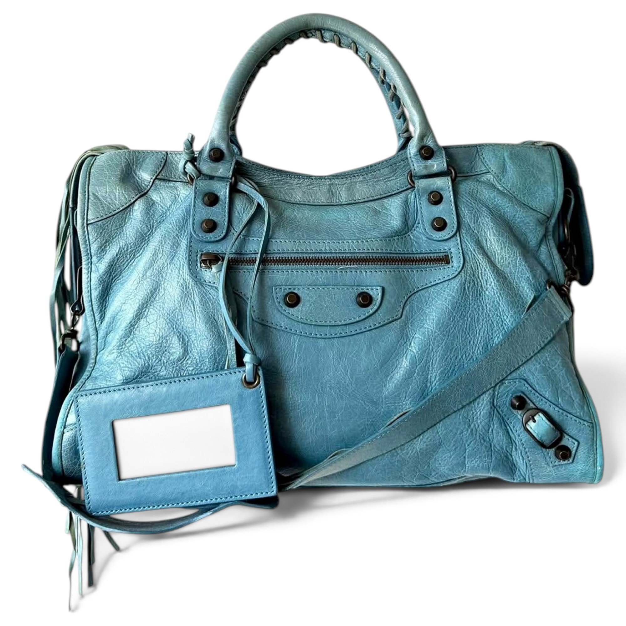 City leather handbag
