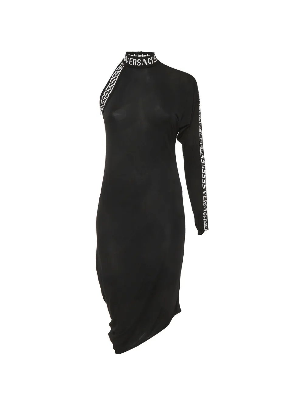 2018 Greca logo one-shoulder midi dress