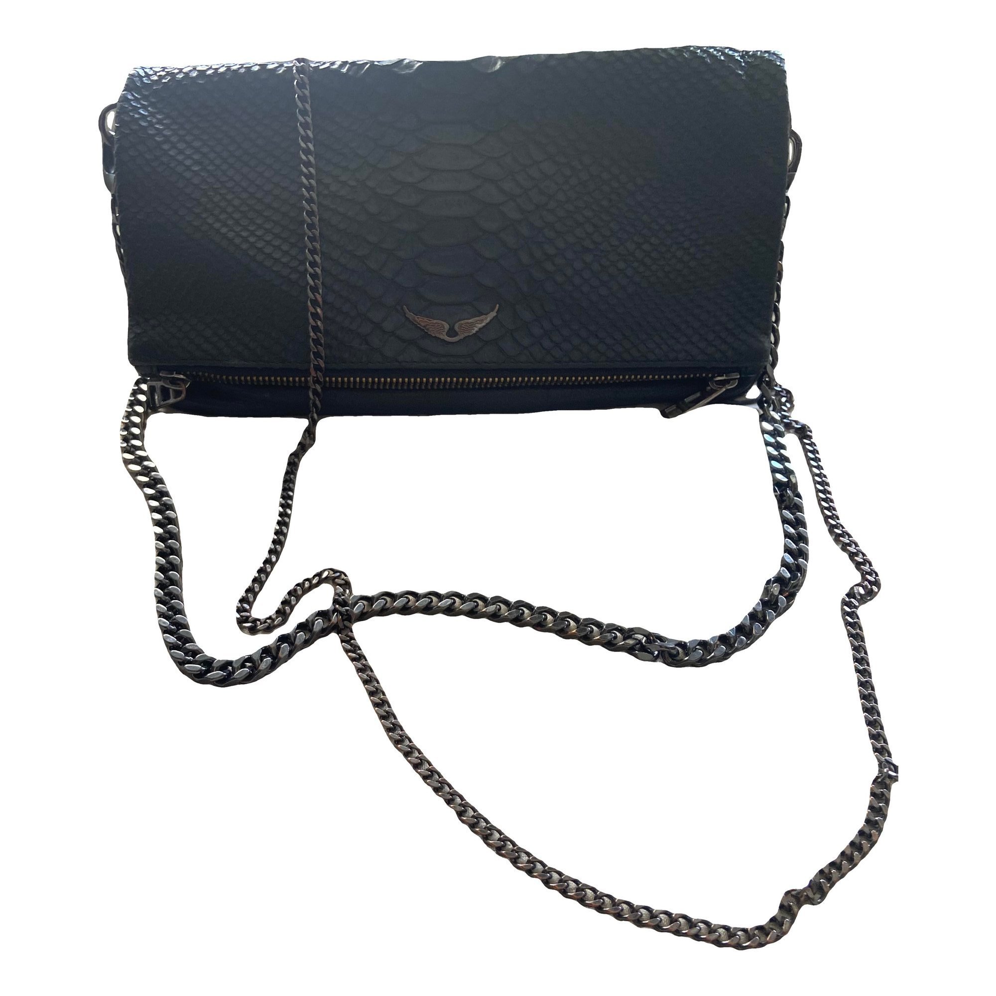 Rock leather clutch bag