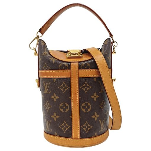Duffle leather handbag