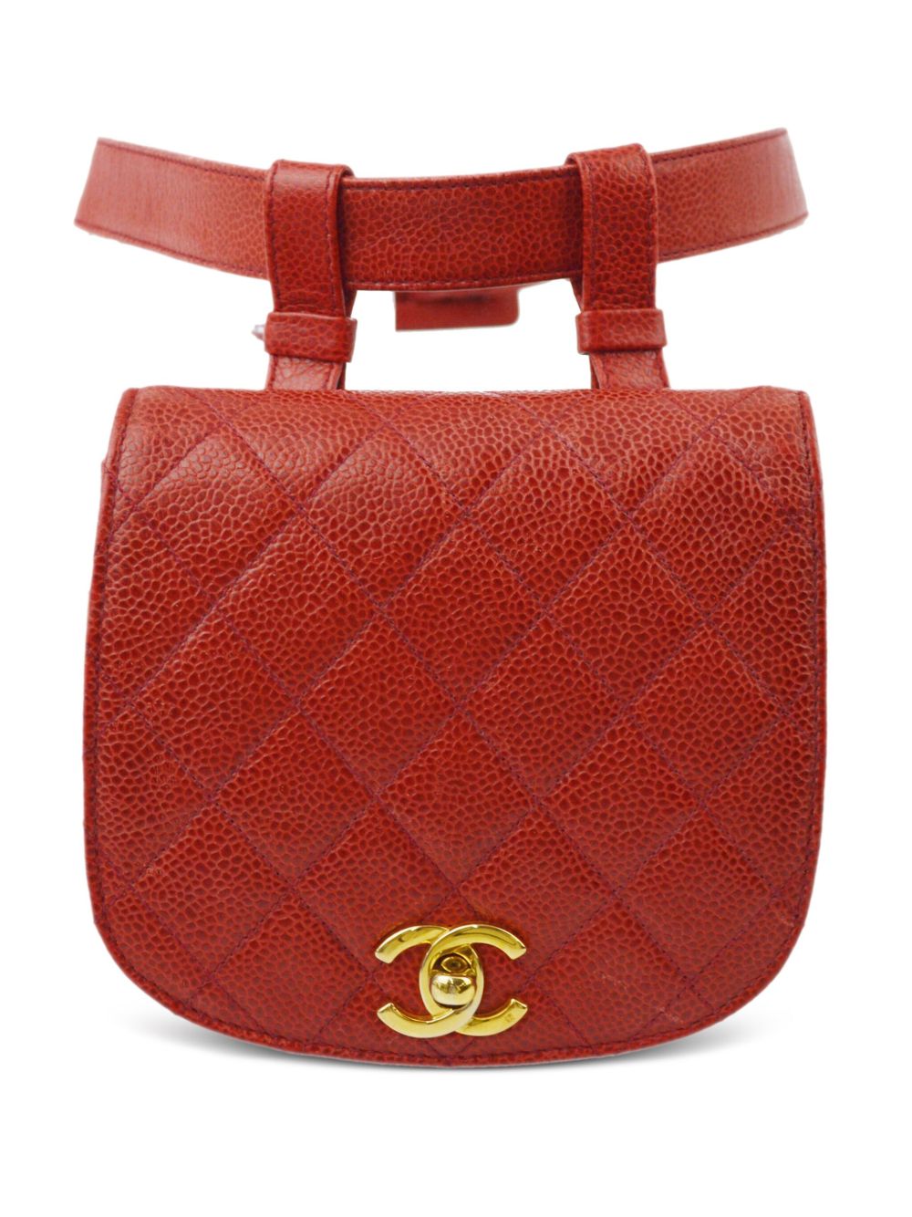 1990 CC turn-lock diamond-quilted belt bag
