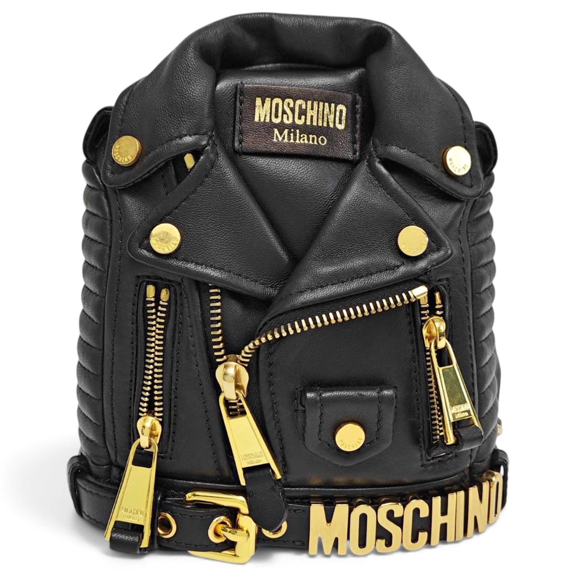 Biker leather backpack