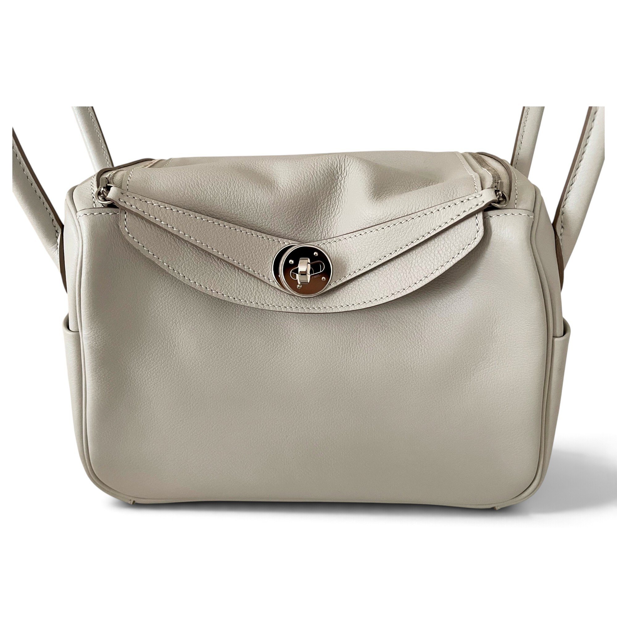 Hermes Lindy Handbag Gris Perle Evercolor Leather
