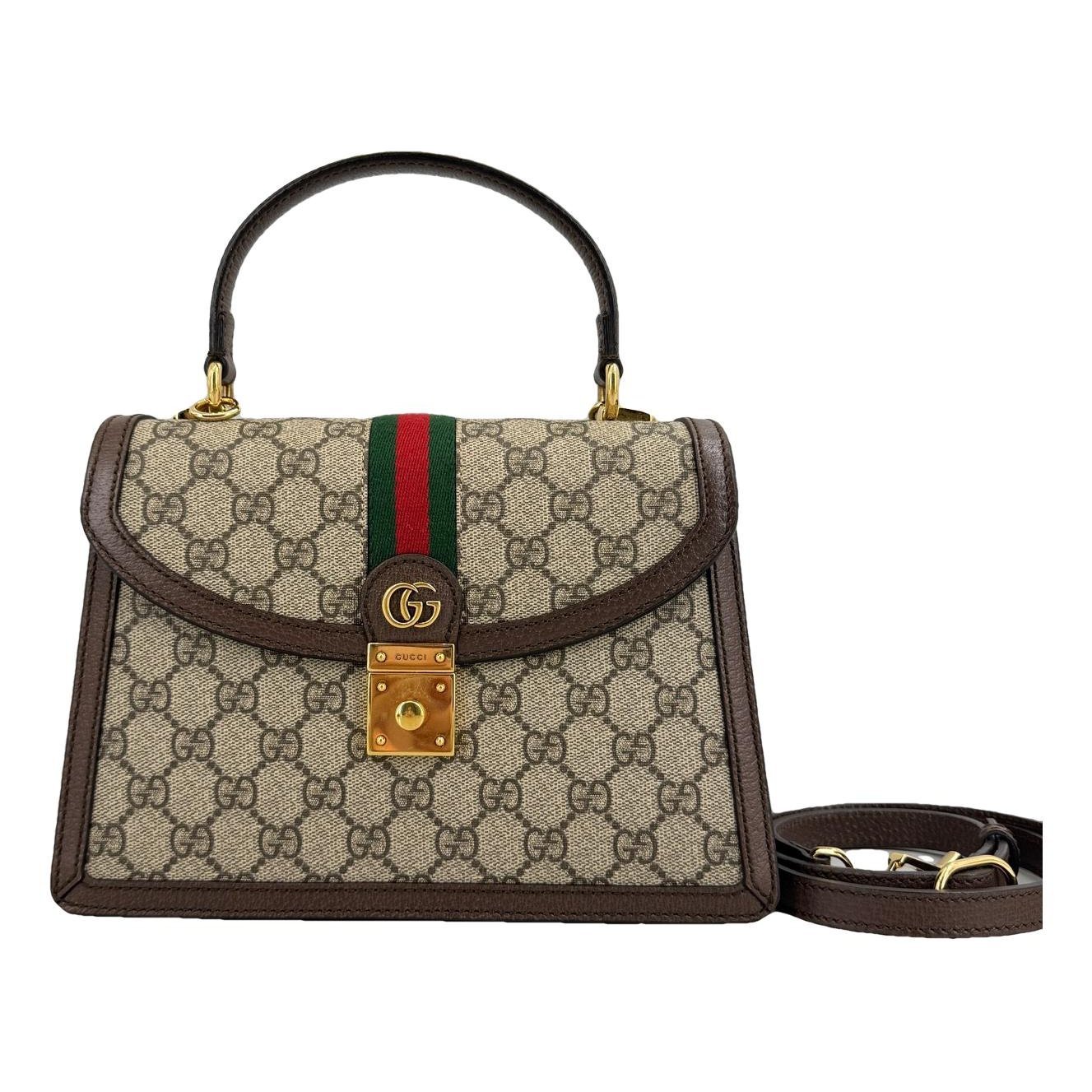 Ophidia Flap Top Handle leather handbag