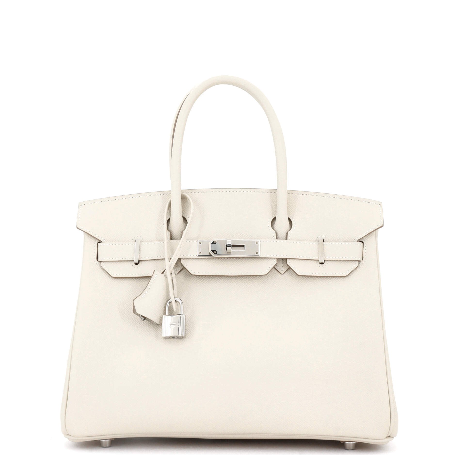 Hermes Birkin Handbag Light Epsom with Palladium Hardware 30